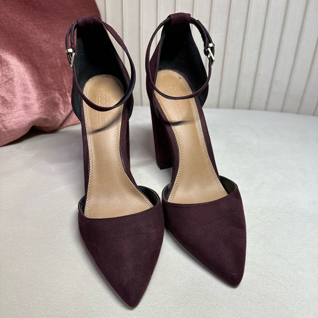Asos Burgundy Strap Heels